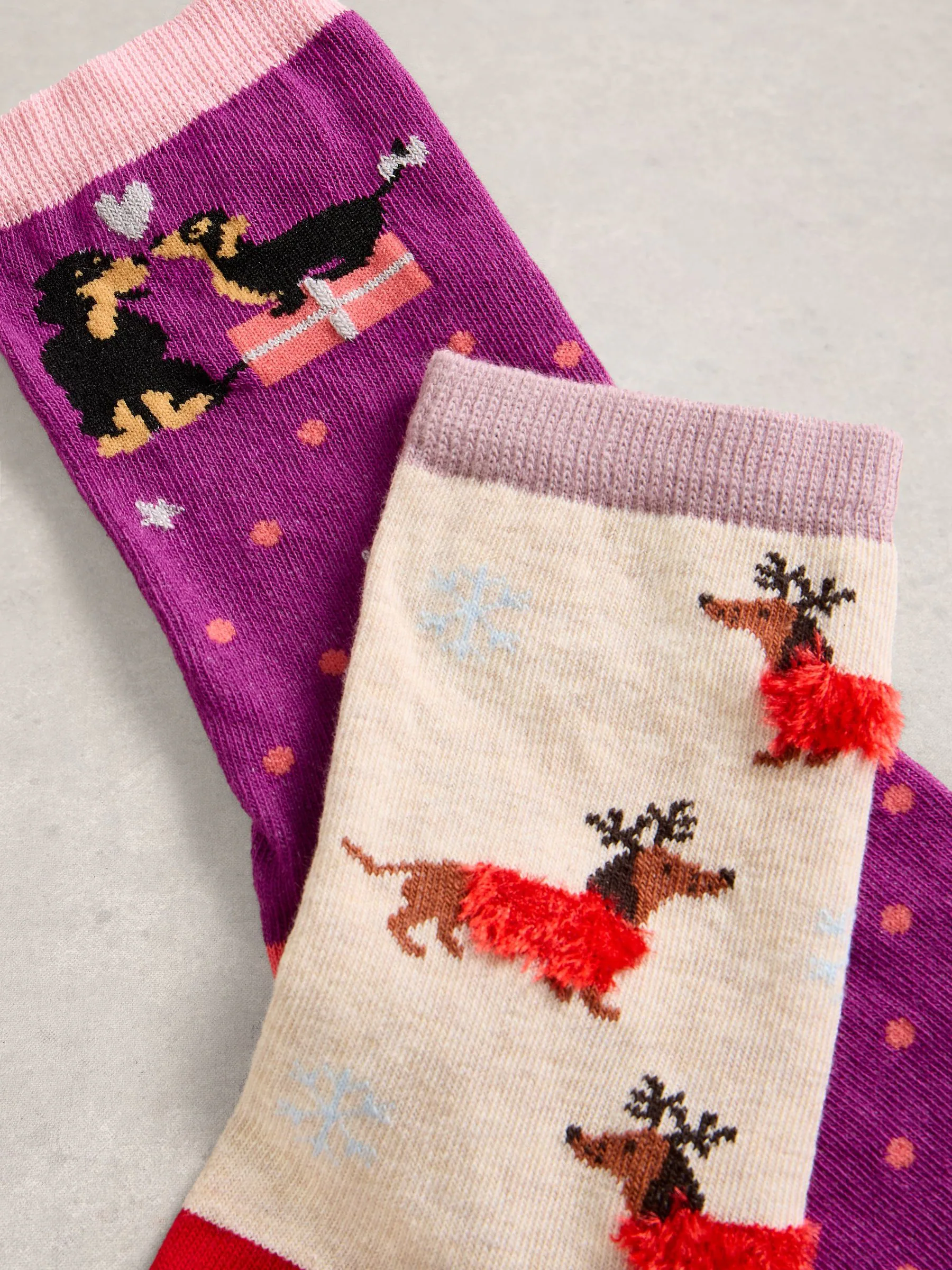 White Stuff Kerst Hondensokken 2 pack