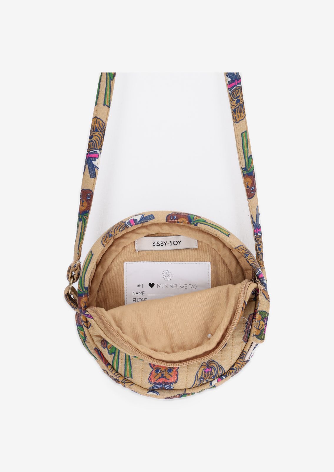Crossbody tas met multicolour hondjes