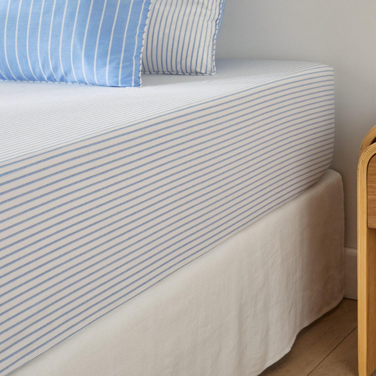 LA REDOUTE INTERIEURS<br>Lençol de baixo em percal de algodão com aba dobrável de 30 cm, Edward