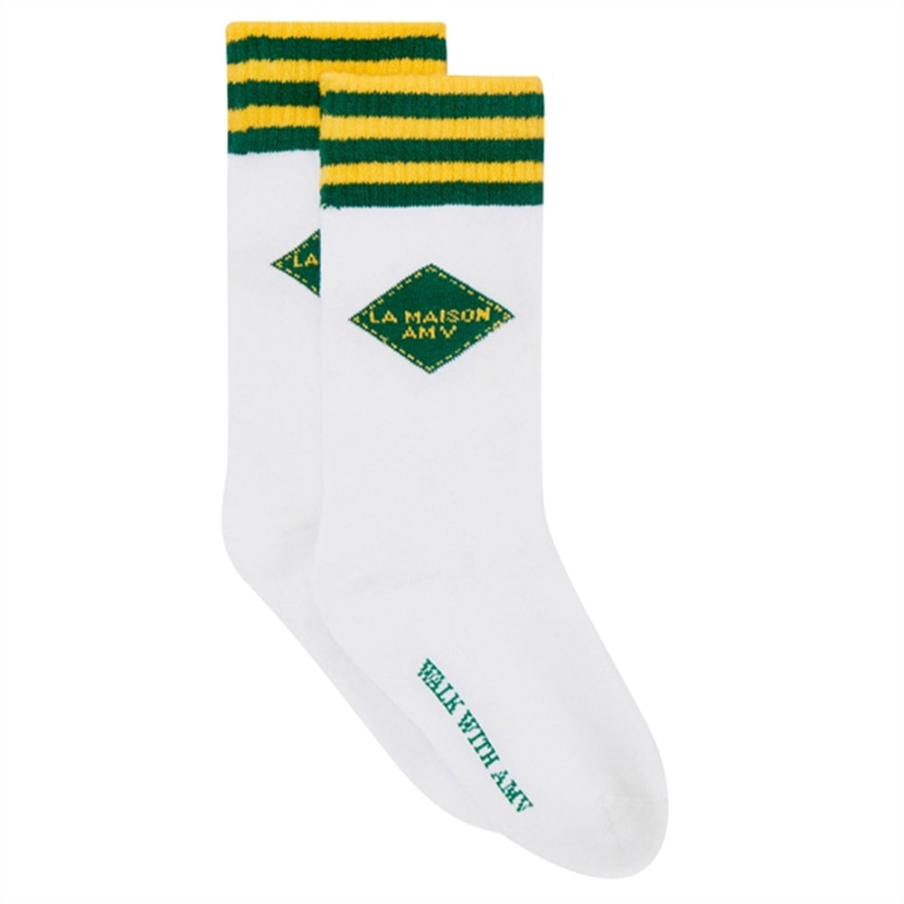 Strømper Clypsun Green/Yellow Stripes