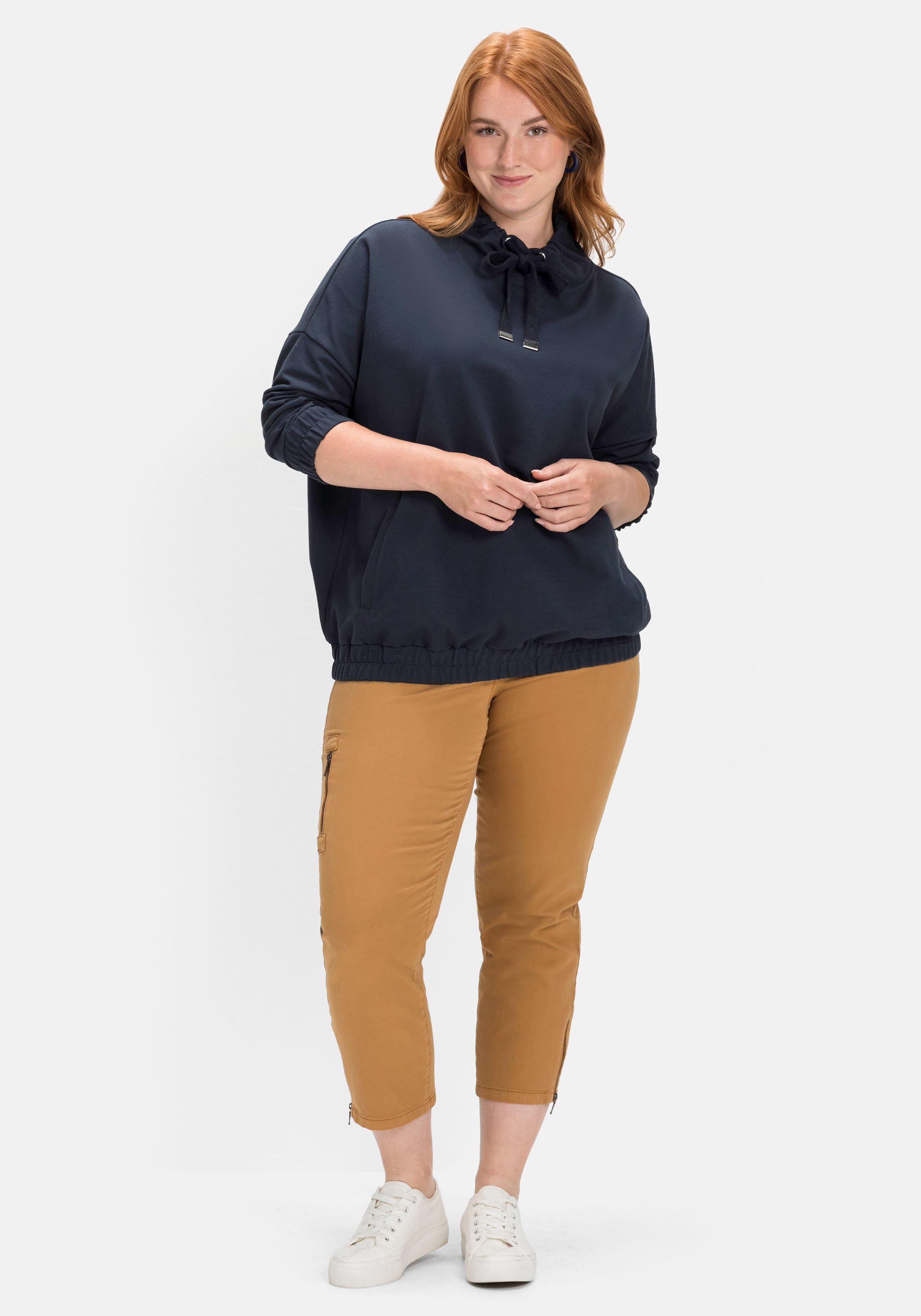 Sweatshirt mit Stehkragen und Tunnelzug