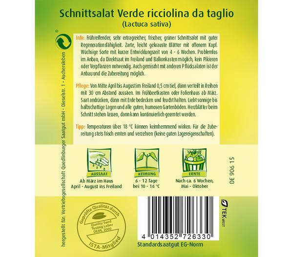Quedlinberger Samen Schnittsalat 'Verde
