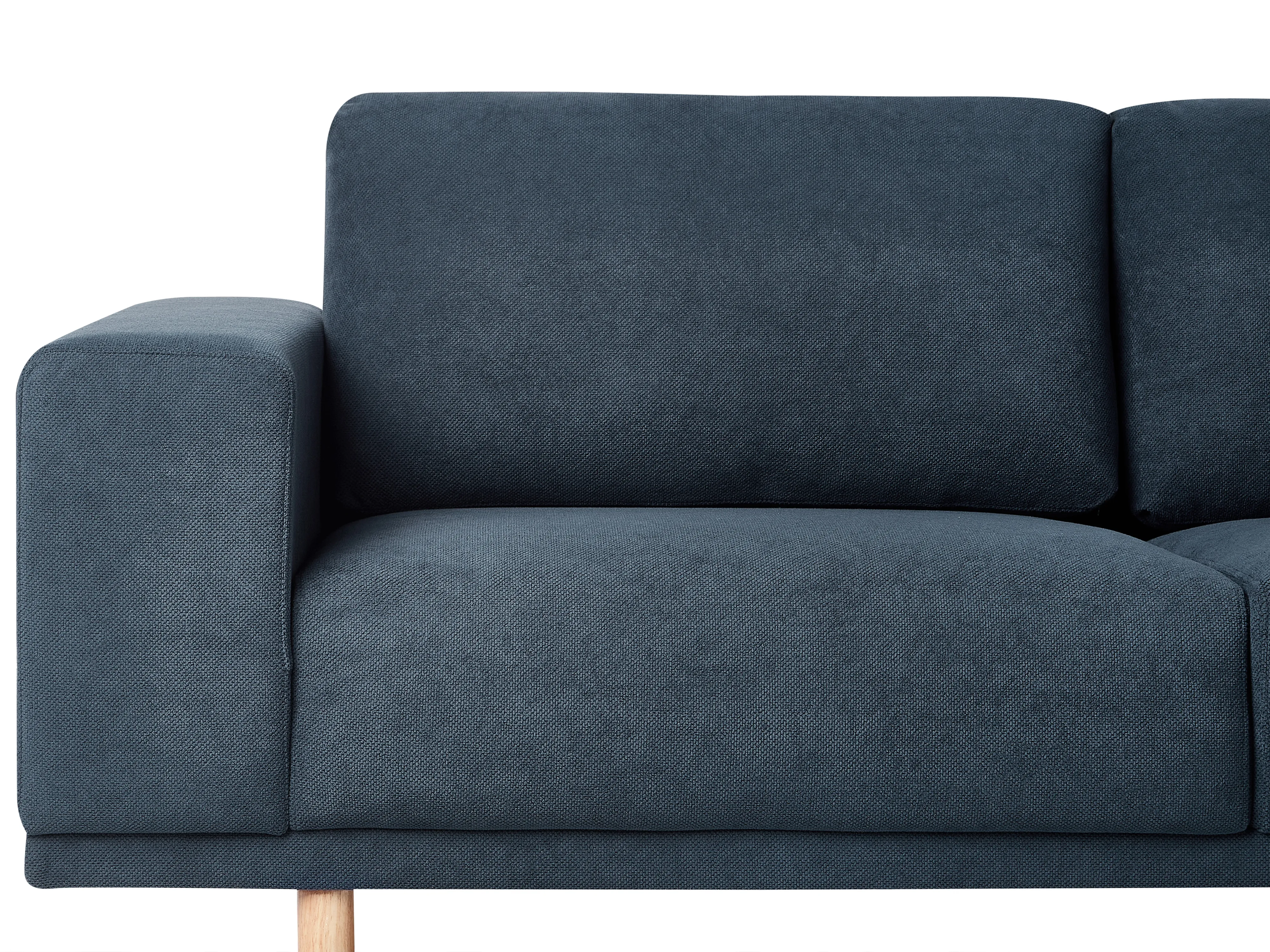Bank 3-zits NIVALA Stof Donkerblauw