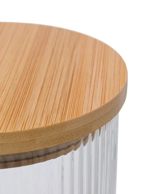 pot de conservation en verre 0.7L rayé