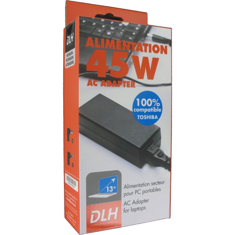 DLH Alimentation secteur 45W Fujitsu / Toshiba / Dynabook 100% compatible (sauf USB-C)