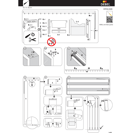 DEBEL D’Lux komplet lamelgardin 240 x 250 cm - hvid