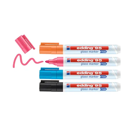 edding 95 Glasmarker Basic 4er-Set