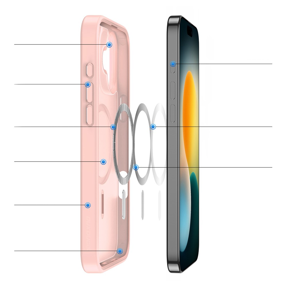 iPhone 17 MagSafe Hybrid Hardcase Hülle mit TPU Bumper - Rosa