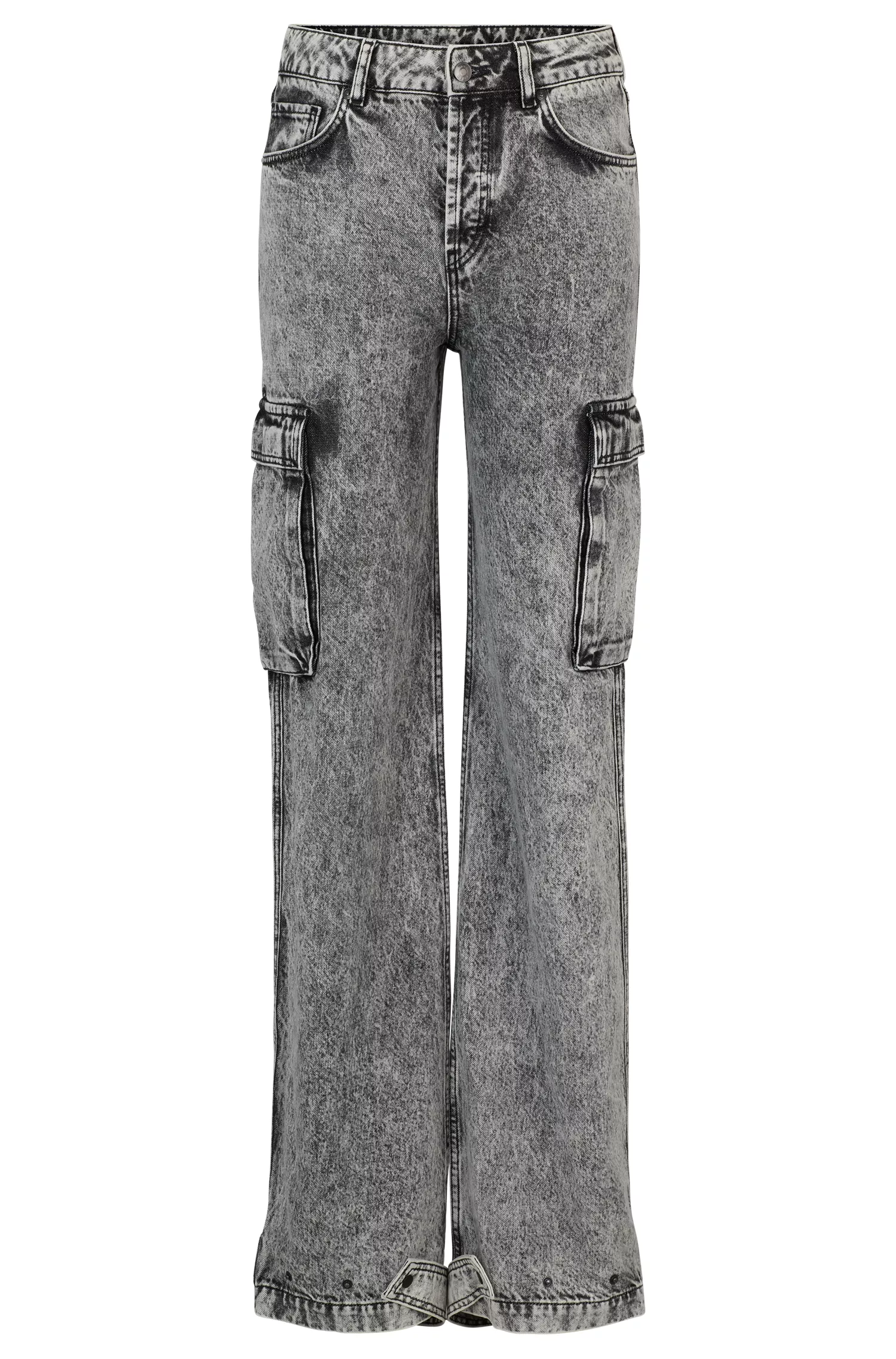 Calça jeans HUGO Red-HUGO x Bella Poarch de modelagem relaxada com bolsos cargo.
