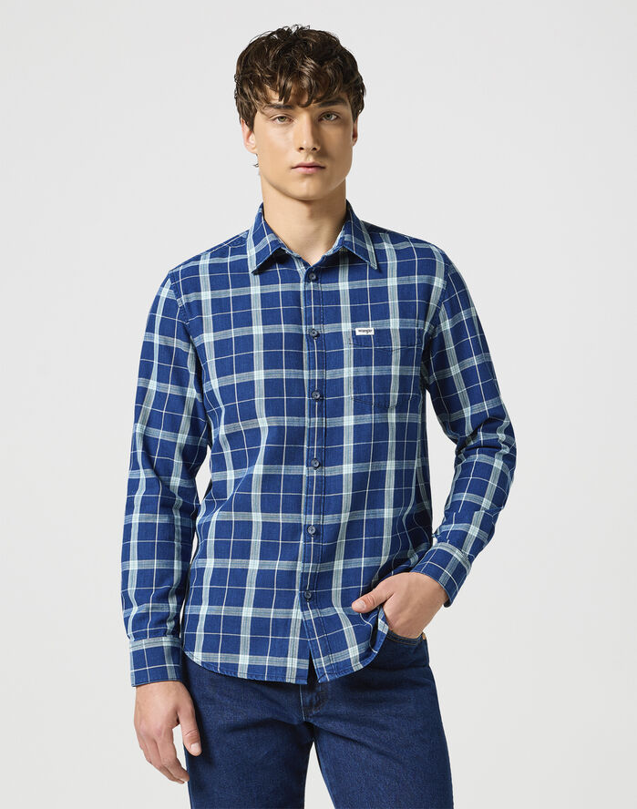 Wrangler 1PKT SHIRT GREEN INDIGO Tern