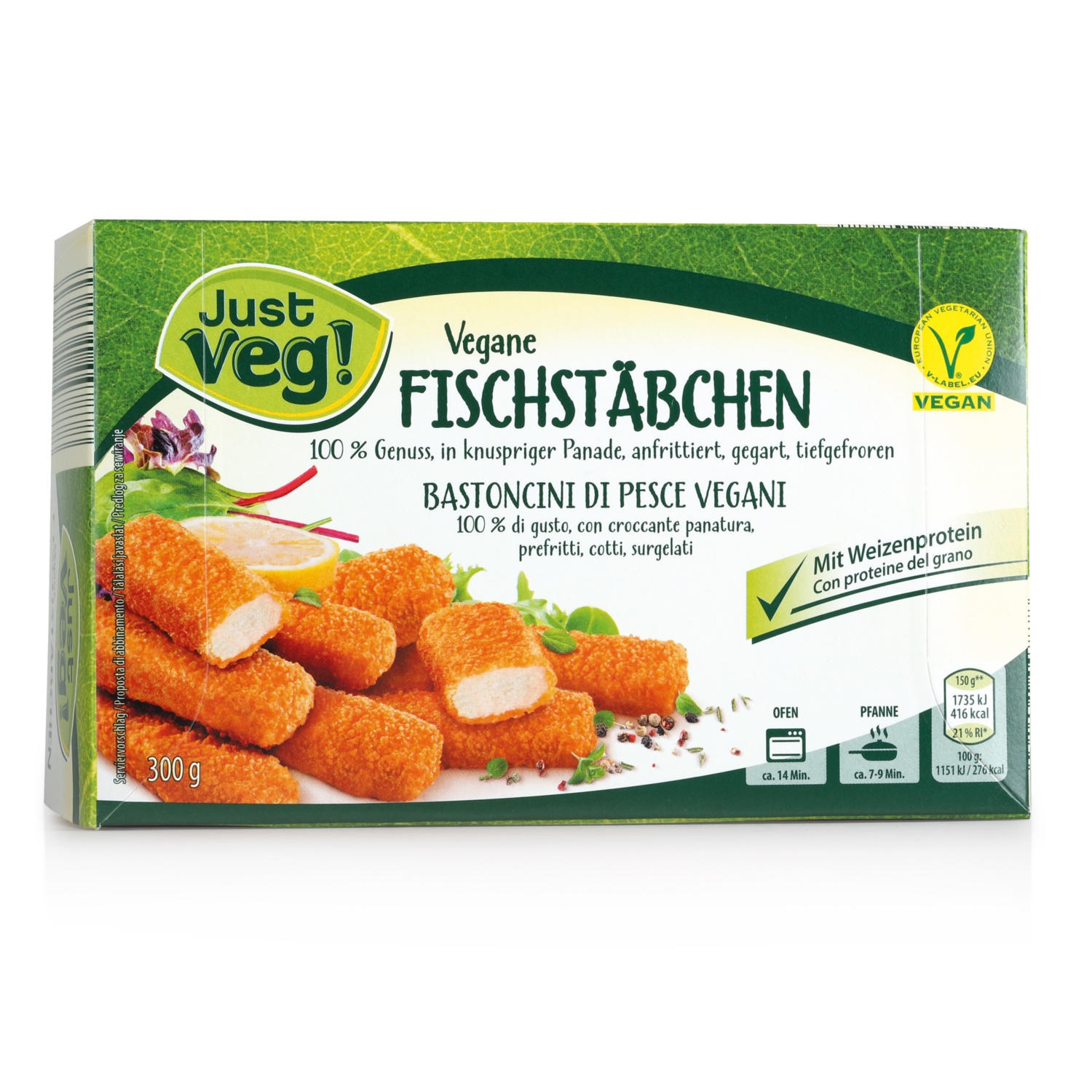 JUST VEG! Veganes Wonder Sortiment, Vegane Fischstäbchen 300 g