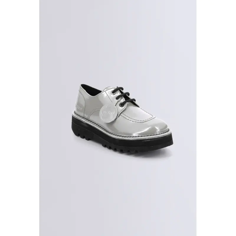 KICK CLASS GRIS METALLISE DERBIES Cuir Femme