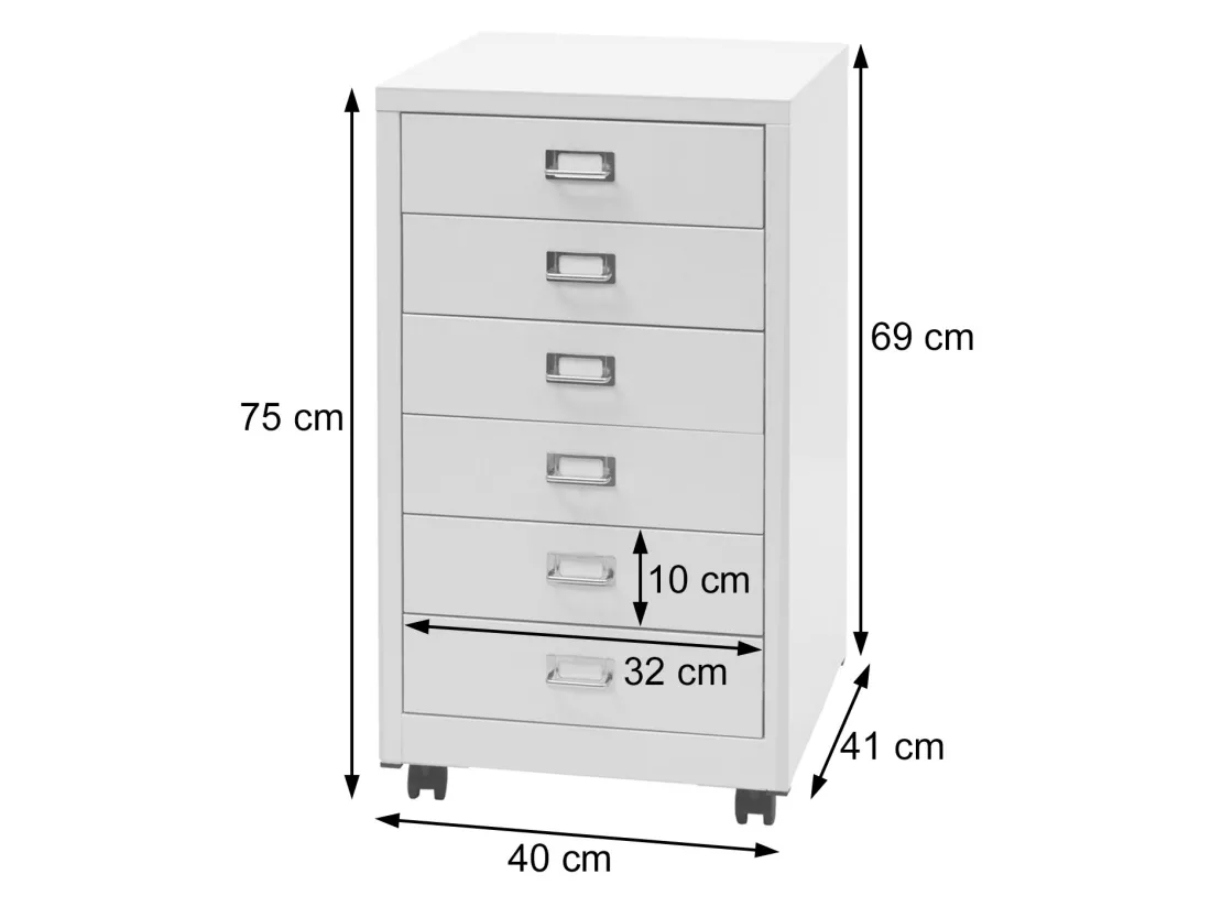 Caisson à roulettes MCW-L49, gris foncé