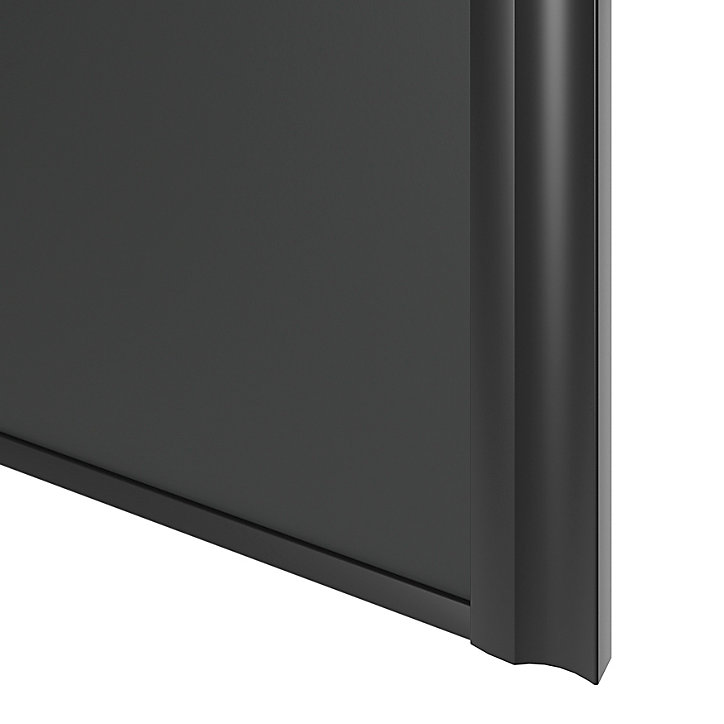 Porte de placard coulissante atelier gris anthracite profil noir GoodHome Arius H. 248,5 x L. 61.2 cm + amortisseurs