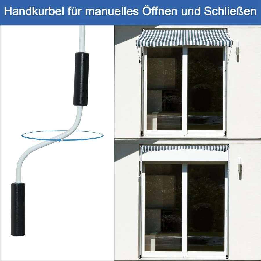Outsunny Klemmmarkise mit Faltarm grün