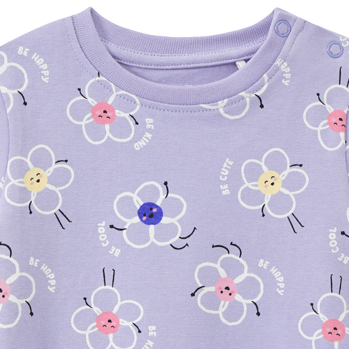 Topomini Baby T-Shirt mit Blumen-Allover helllila