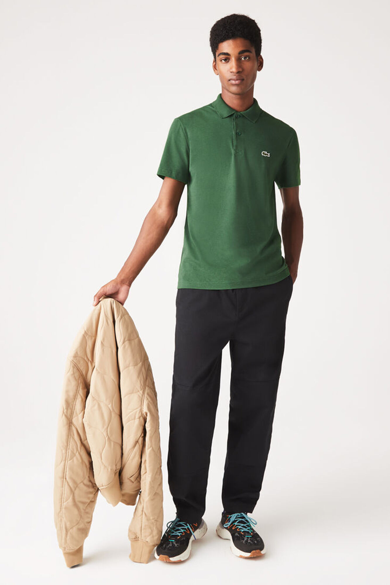 Camisa polo com bordado de crocodilo - Verde