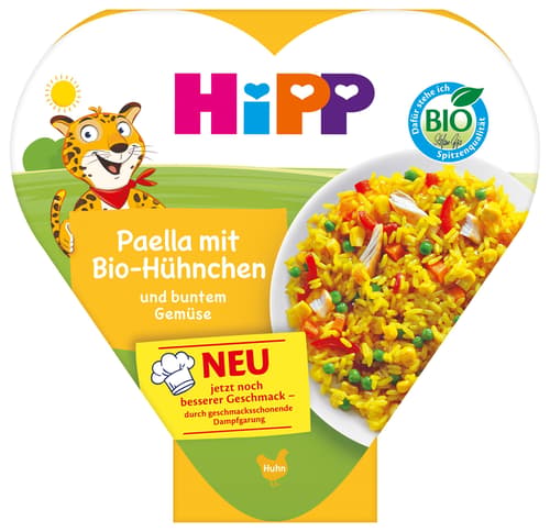 HiPP Bio Menüs Paella mit Bio-Hühnchen und buntem Gemüse