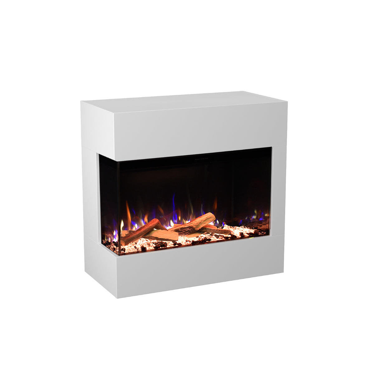 Glow Fire elektrische haard 'Portia Mini Linksdraaiend | LED vrijstaande haard in wit met verwarming (1500 W) | HxBxD: 90 x 86,7 x 45 cm