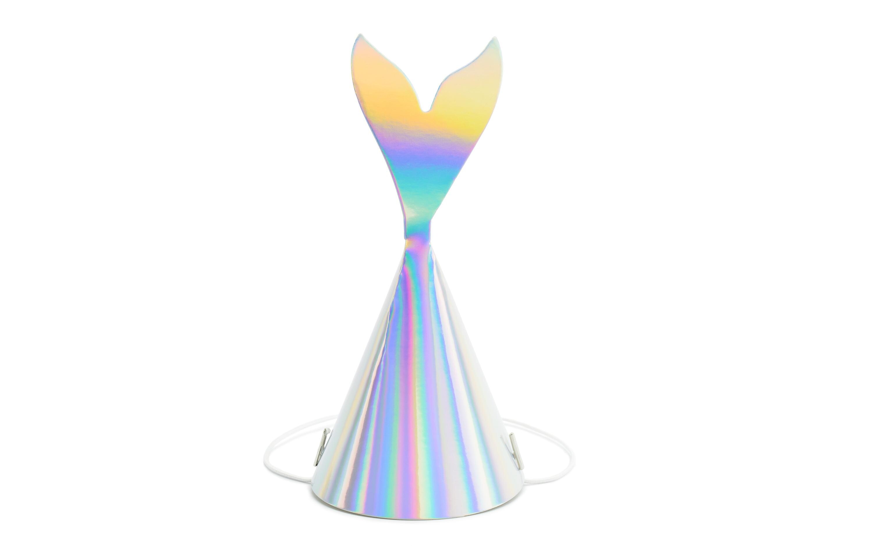 Partyhüte Meerjungfrau irisierend, 18 x 8 cm, 6 StückMeerjungfrauenkappen mit Schillereffekt