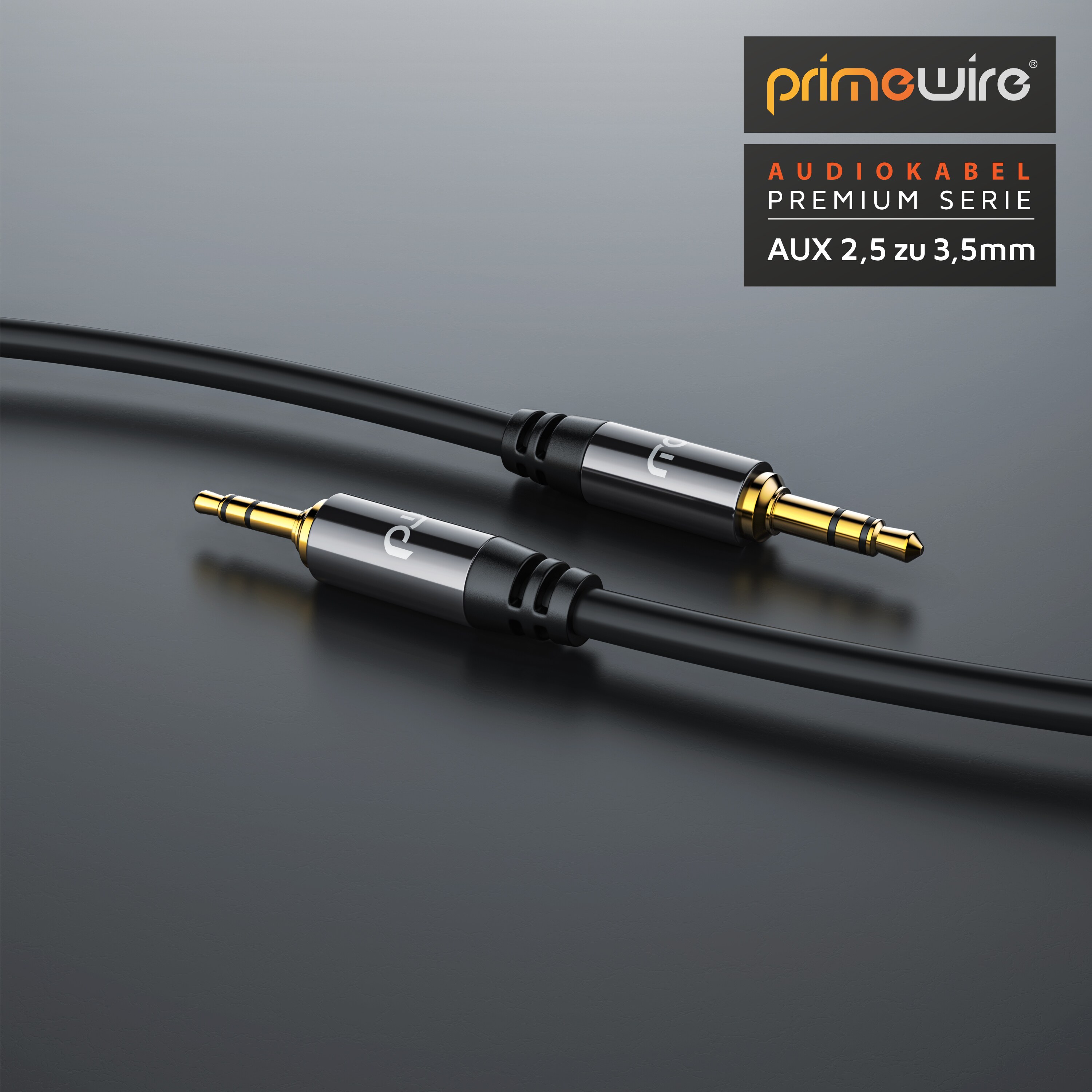 Primewire 2,5-mm-Klinke zu 3,5-mm-Klinke Audio Kabel, AUX, HiFi Audio Adapter Klinkenkabel / Verbindungskabel - 1,5m