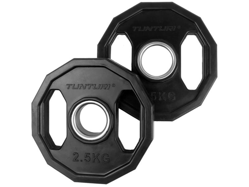 Tunturi Hantelscheibe 2 × 2.5 kg Gummierte Gewichtsscheiben