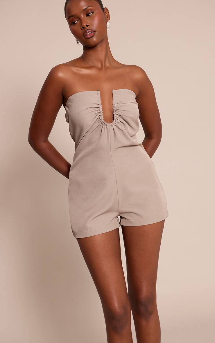 Champignon Combi-short Ajustée Bandeau En Tissu Tissé