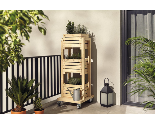 Buildify houten fruitkist, middelgroot, onbehandeld, 44x28x33 cm