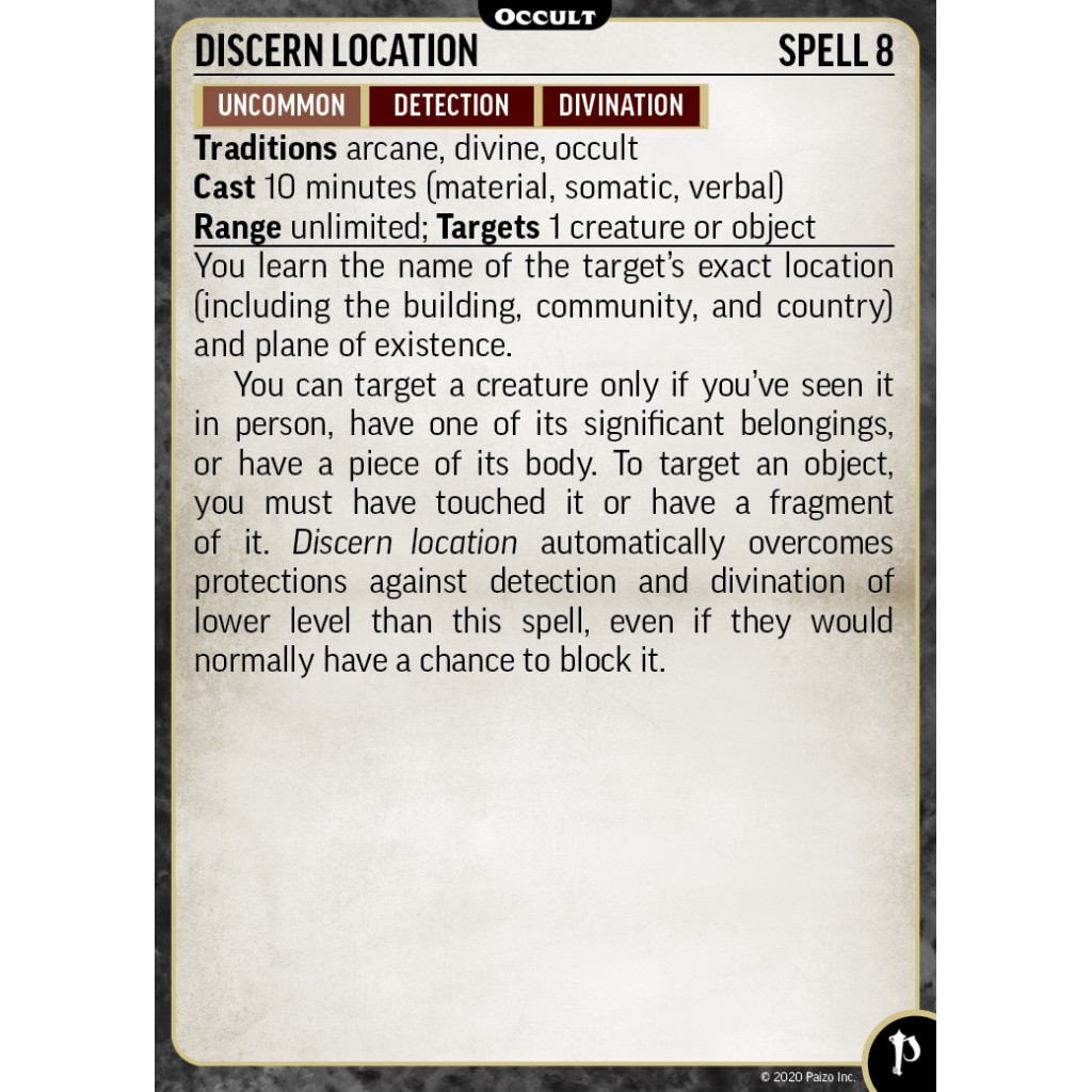 Pathfinder Second Edition - Occult Cards