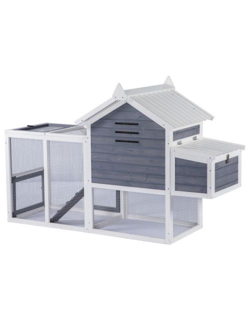 Adori Kippenhok Marley - Kippenhok - 182x76x116 cm Donkergrijs Wit