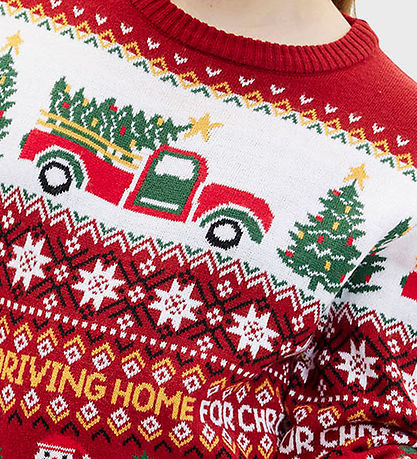 Jule-Sweaters Bluse - Driving Home For Christmas - R?d