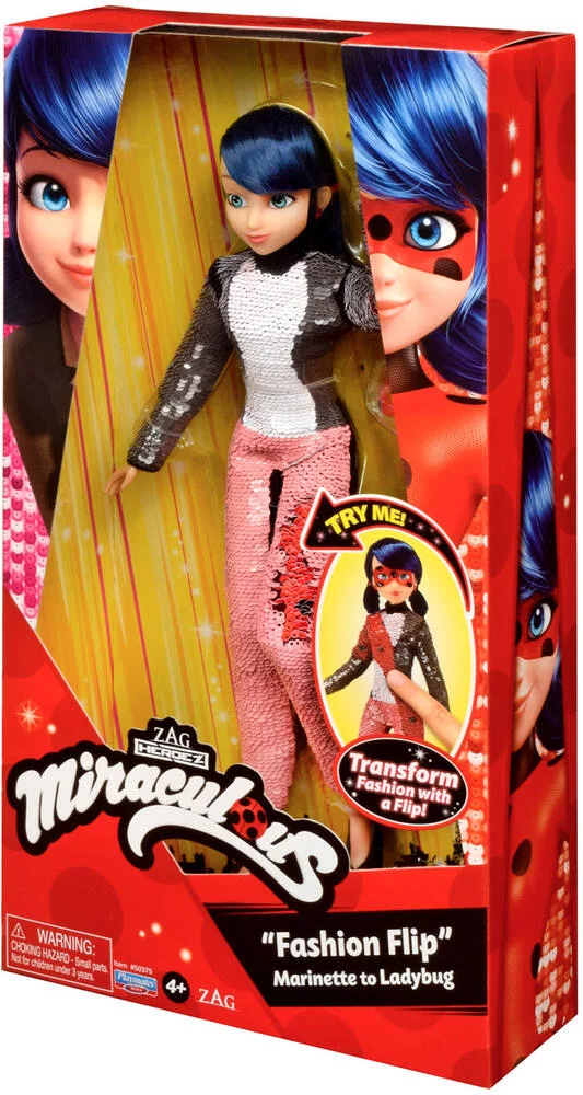 POUPÉE A SEQUINS  MIRACULOUS - MARINETTE 26 CM