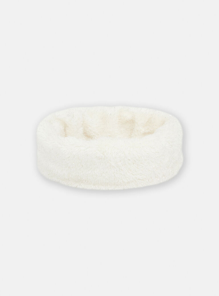 Snood fausse fourrure écru réversible pour fille