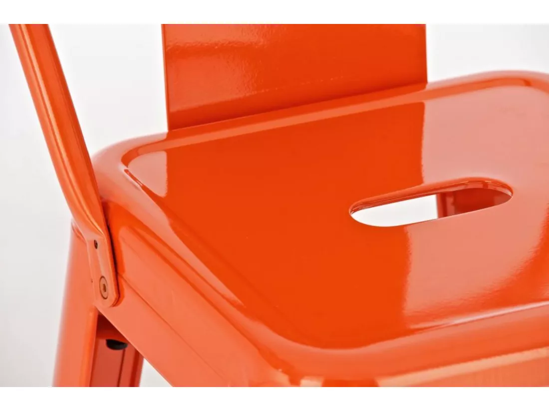 Lot de 2 Tabouret de bar - Métal & Métal - Orange - Mason