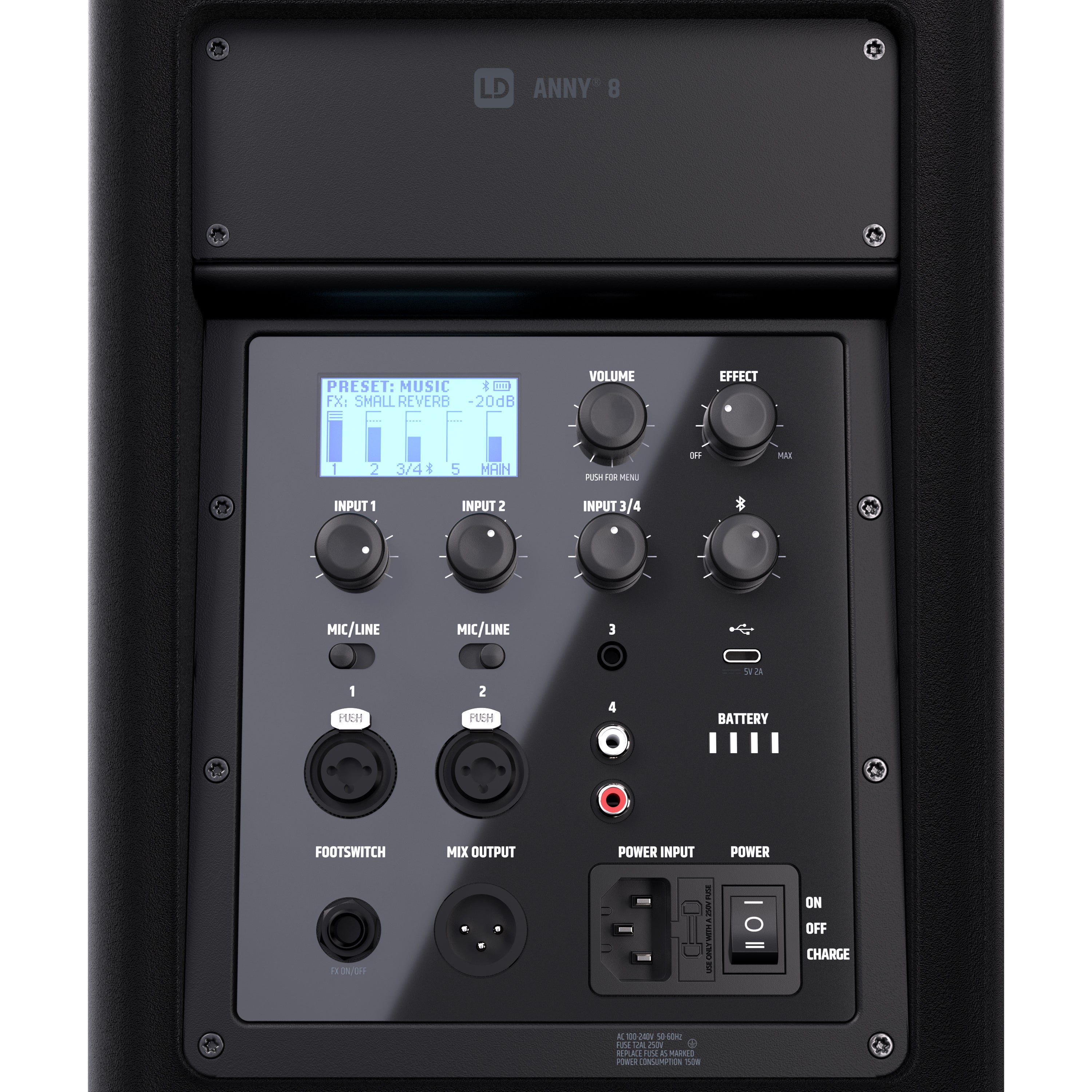 LD Systems ANNY 8 HHD B5 Stage Black met handheld 584-608 MHz