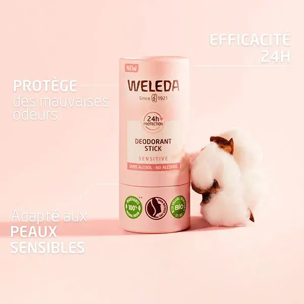 Desodorante em bastão Weleda Sensitive, pacote com 2 unidades de 50 g.
