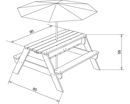 Zand-, water- en picknicktafel axi 90x80x56 cm bruin