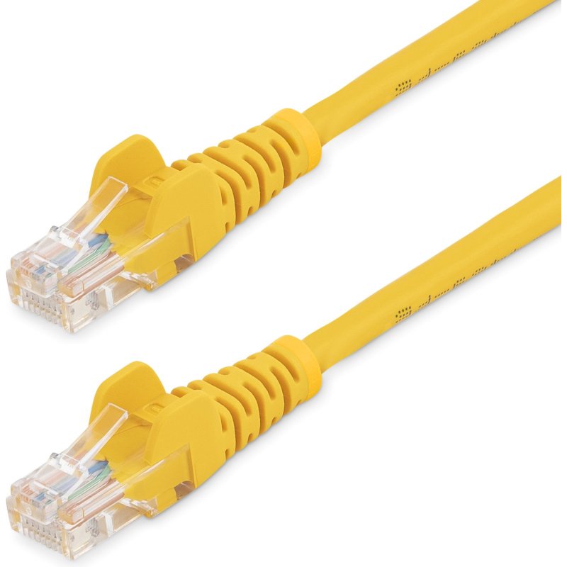 StarTech.com Câble réseau Cat5e UTP sans crochet de 2m - Cordon Ethernet RJ45 anti-accroc - M/M - Jaune