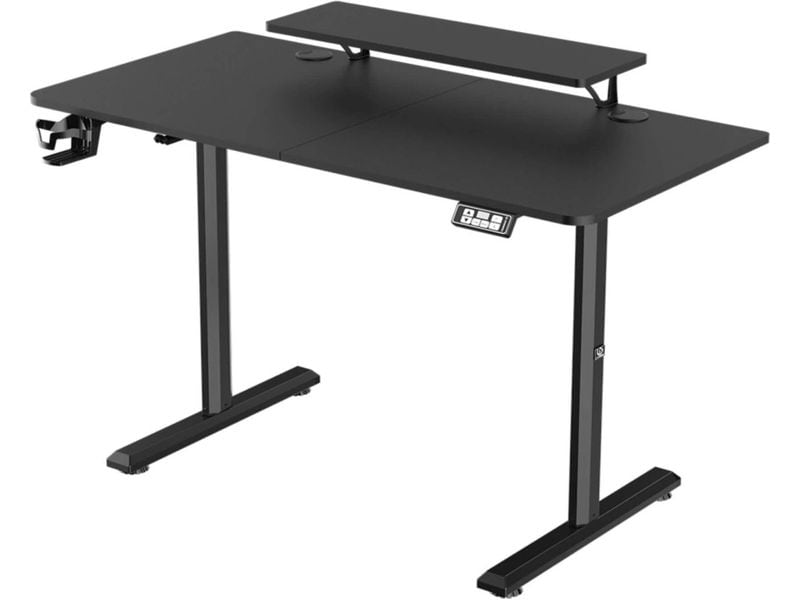 Ultradesk Gaming Tisch Higlander Schwarz Robuster Gaming-Tisch mit elektrischer Höhenverstellung