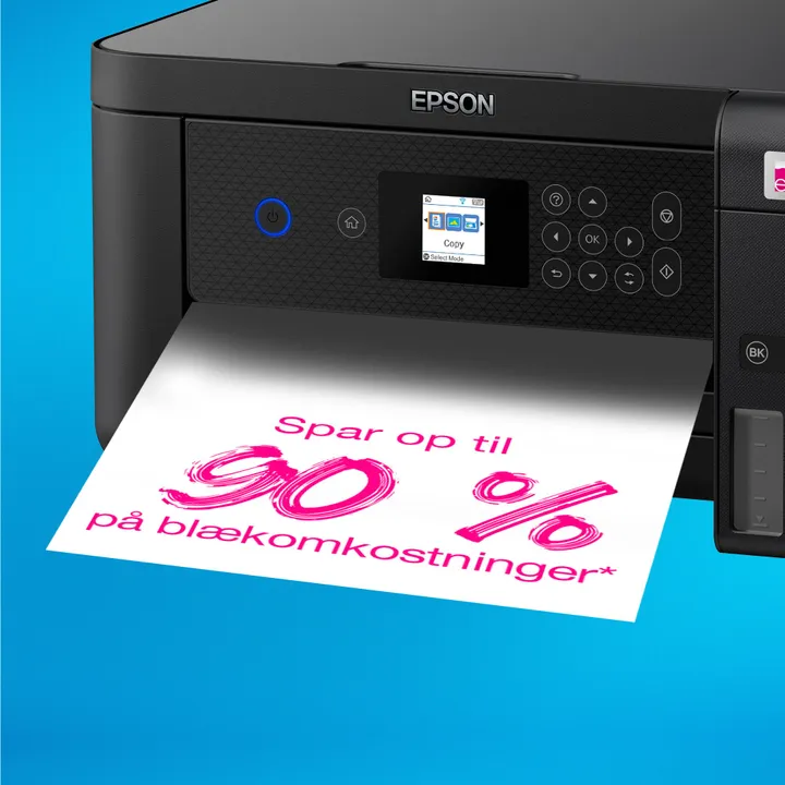 Epson EcoTank ET-2850 - Multifunktionsprinter - farve - blækprinter - A4 (medie) - op til 10.5 spm (udskriver) - 100 ark - Wi-Fi, USB - sort