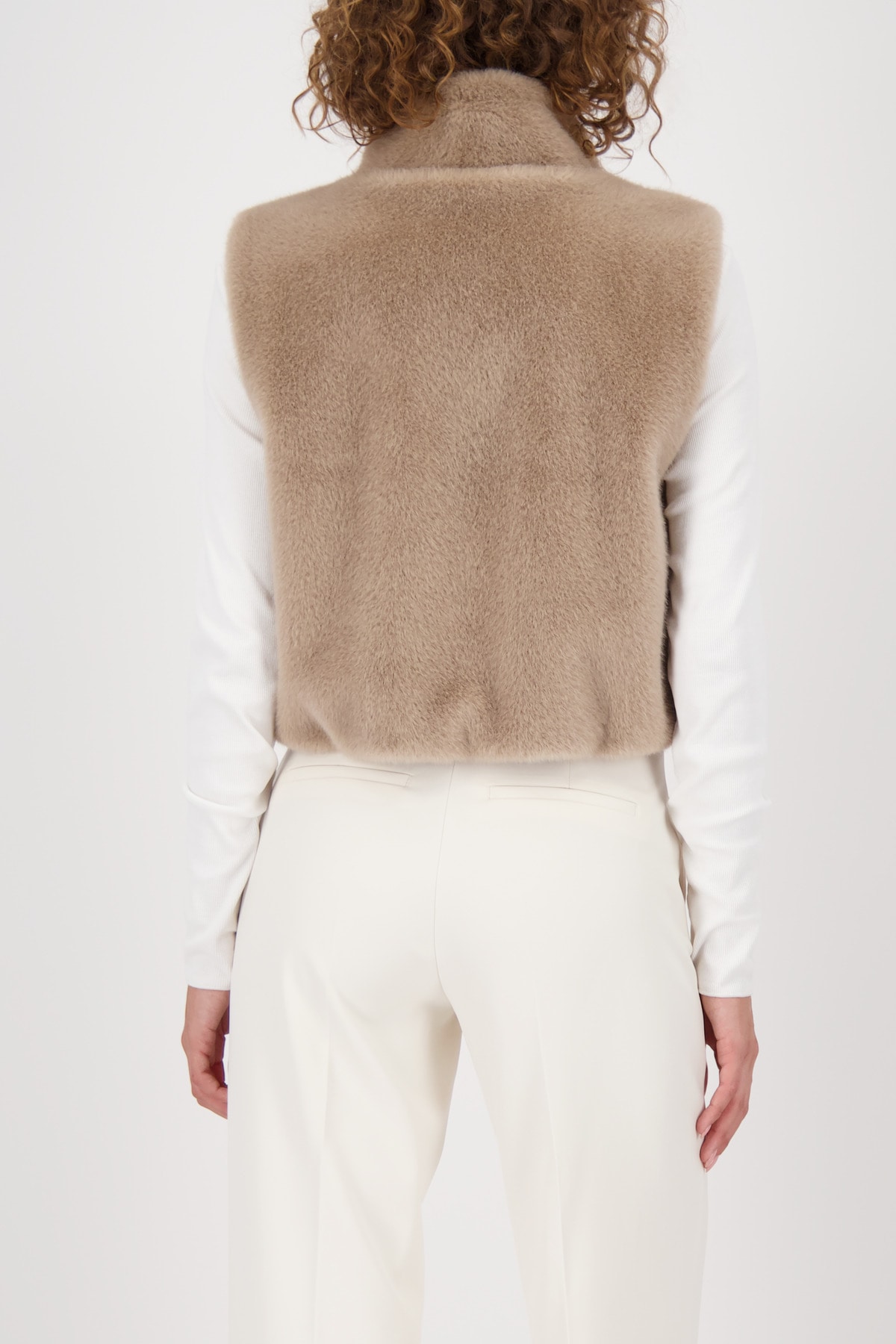 Monari Fellimitatweste »Weste fake fur«, Regular fit mit Rundhalsausschnitt
