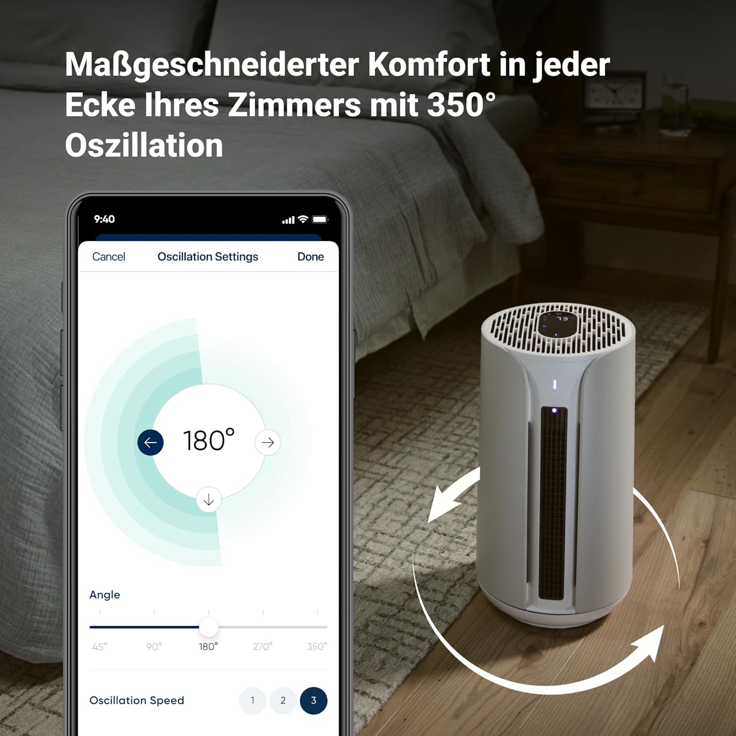 BLUEAIR 3-in-1 Luftreiniger: Kühlen, Heizen, Reinigen – HEPA Silent Luftreiniger für Zuhause, Haustiere, Allergien, Staub, Rauch, Gerüche, Blueair ComfortPure T10i