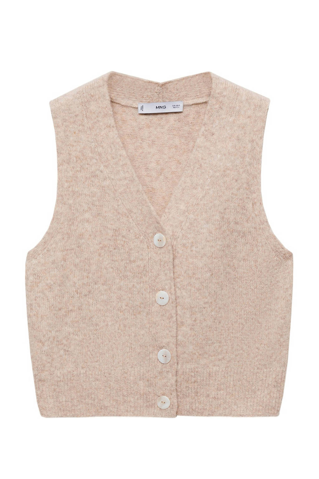 MANGO TEEN fijngebreid gilet pastelbruin