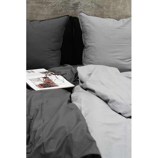 OMHU Percale Sengelinned, Lys Grå, 140x220 cm