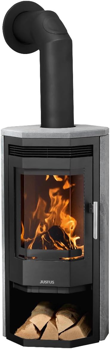 Justus 6531 23 Usedom 5 Kaminofen Stahl Schwarz/Speckstein/A+