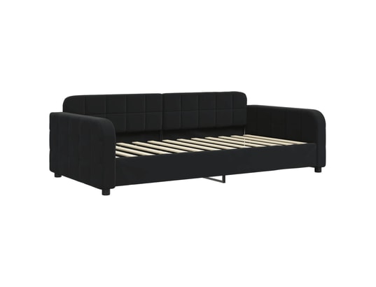 VIDAXL - Lit de jour avec lit gigogne noir 90x200 cm velours