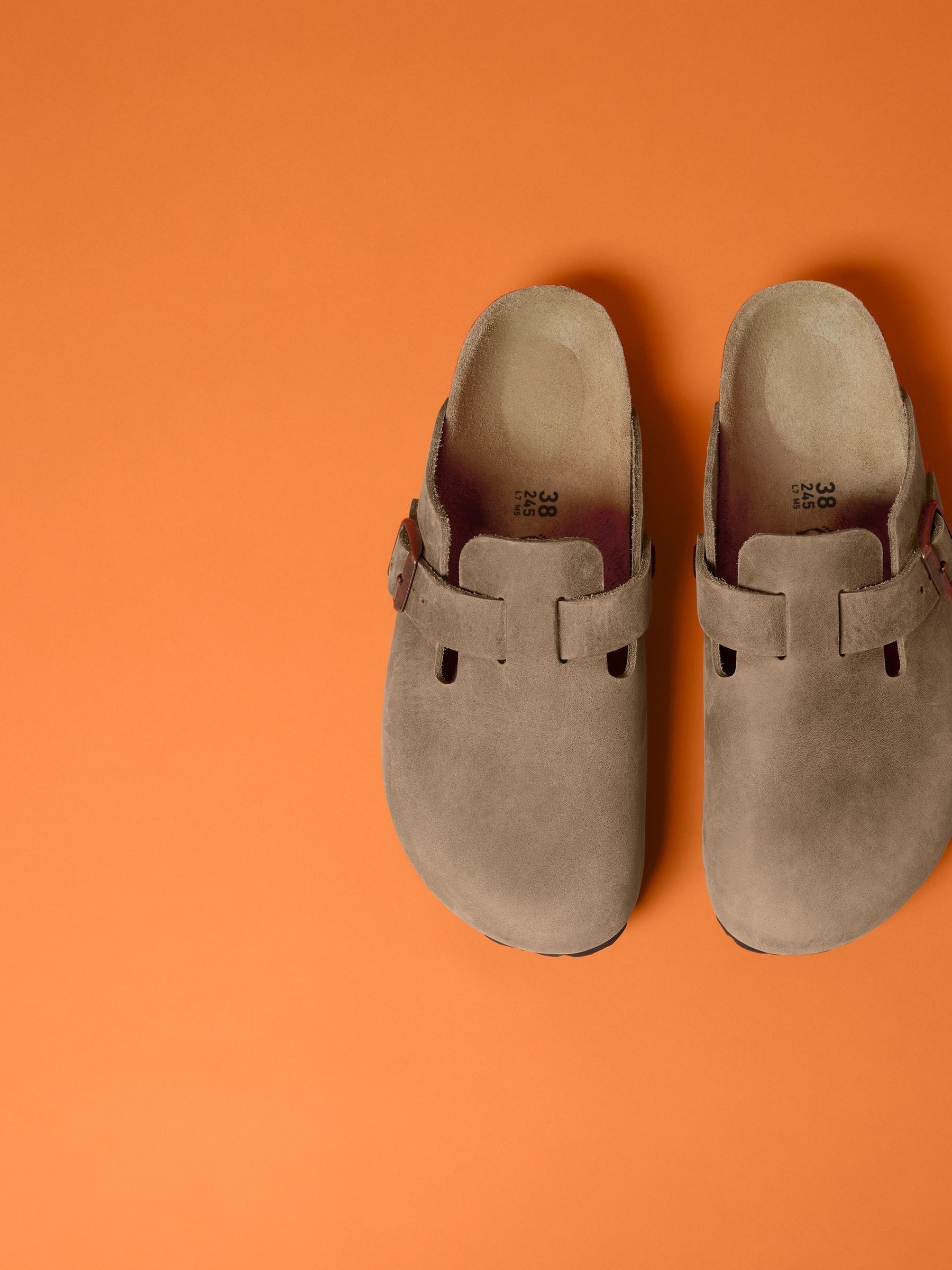 Tabakbruin - Birkenstock Boston klompen van geolied leer
