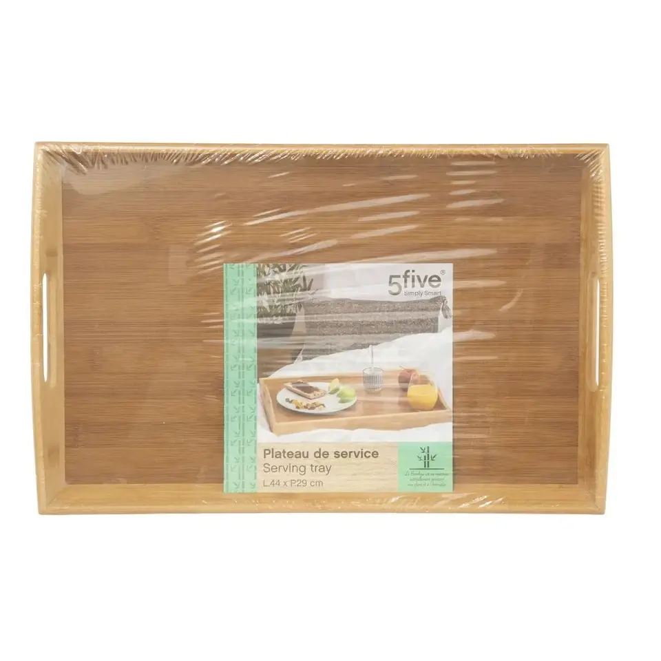 5Five Dienblad/serveerblad - bamboe - met handvaten - 45 x 29 cm