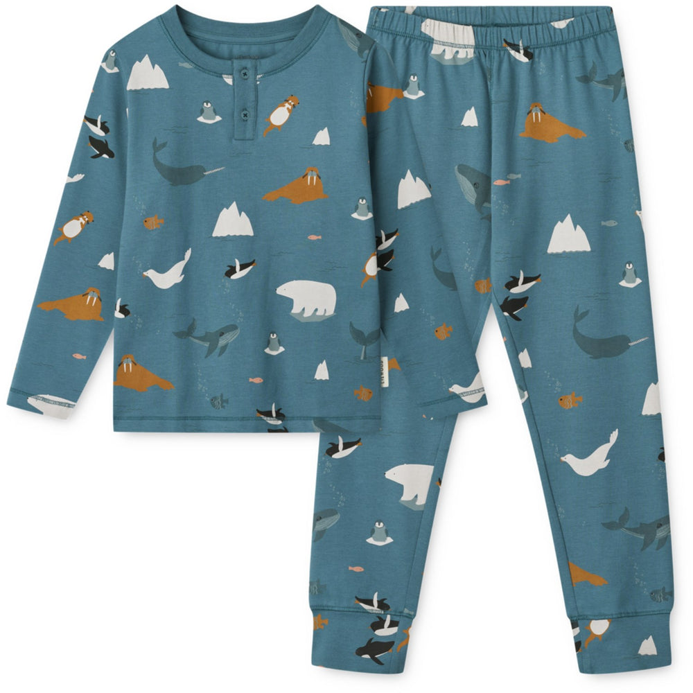 Køb LIEWOOD Arctic Sea / Ocean View Wilhelm Printed Pyjamas Sæt
