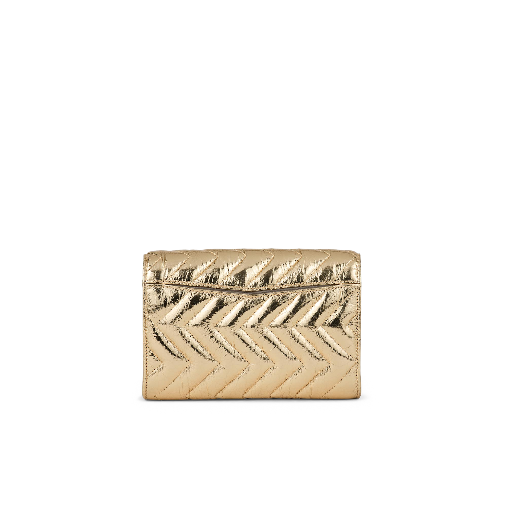 Pochette matelassée en cuir | Doré